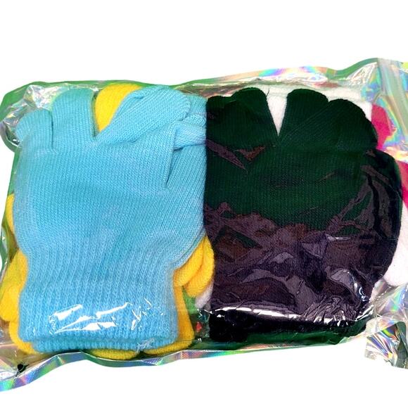 6 Pairs, 6 Colors, Kids Winter Knit Gloves, Size 4-6 Yr Unisex Children's Gloves - Picture 2 of 2
